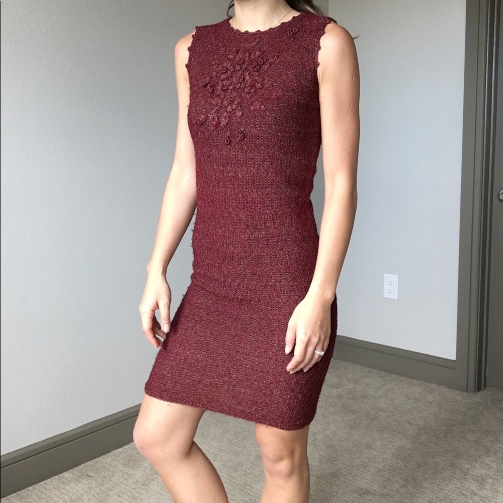 Vintage wool purple and gold dress size 0